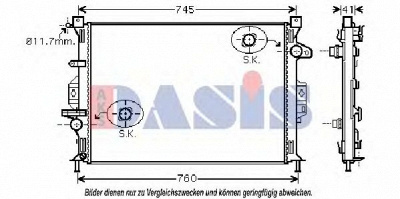 AKS DASIS 092047n -  Радиатор, охлаждение двигателя